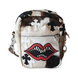 Chrome Hearts Matty Boy Cross Patch Chomper Cowhide Taka Bag White